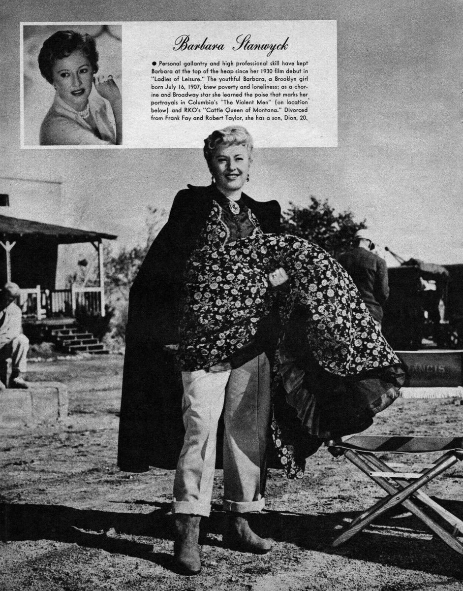 stanwyckarchive's tweet photo. Candid of Barbara on the set of The Violent Men (1955) https://t.co/plH8lof2C6