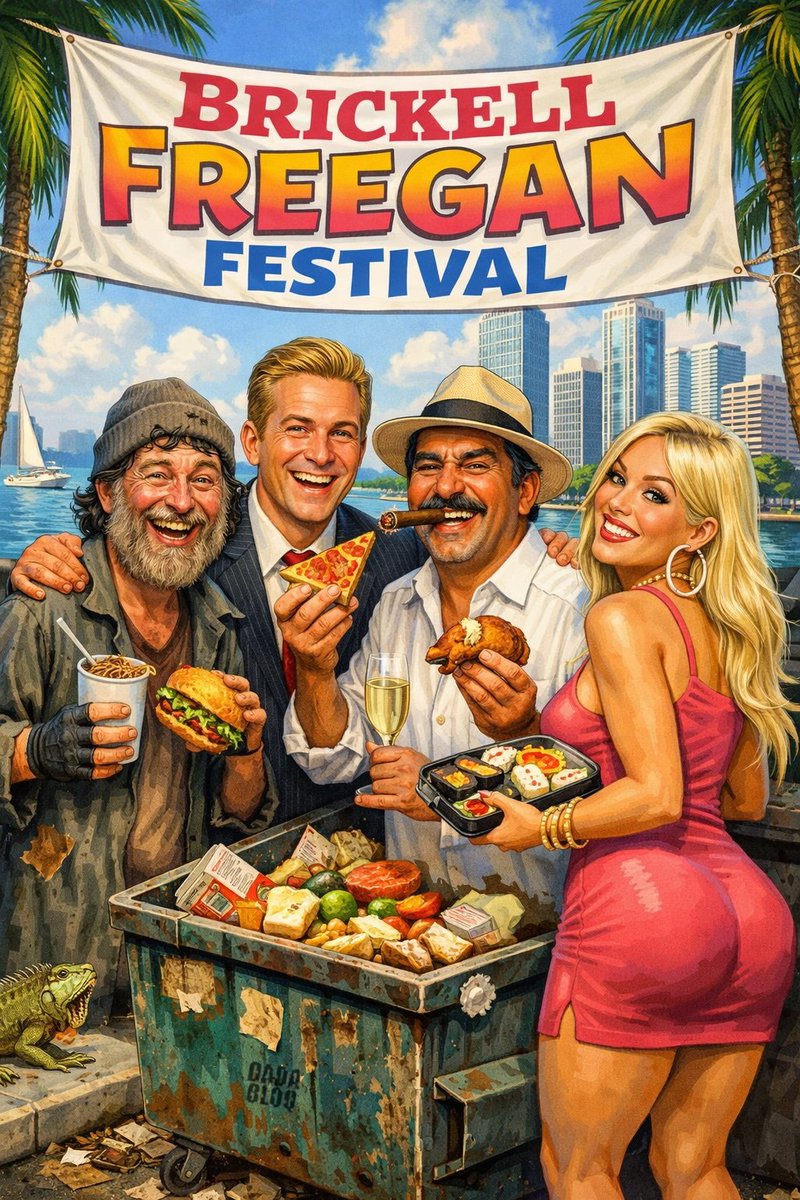 Jugmongers's tweet photo. Y'all been to #Ultra in #Miami?
Ain't no shame in that! 
Now ...
Bring the vibe! Bring the trash! 
The Miami Freegan Festival! 
Comin' soon to #OurCounty
Don't even need no outhouses!
#UltraMusicFestival #UMF #Freegan #Ultra2026 #MiamiFreeganFestival
 https://t.co/OrMCZeDohv https://t.co/sKHzDuLuhU