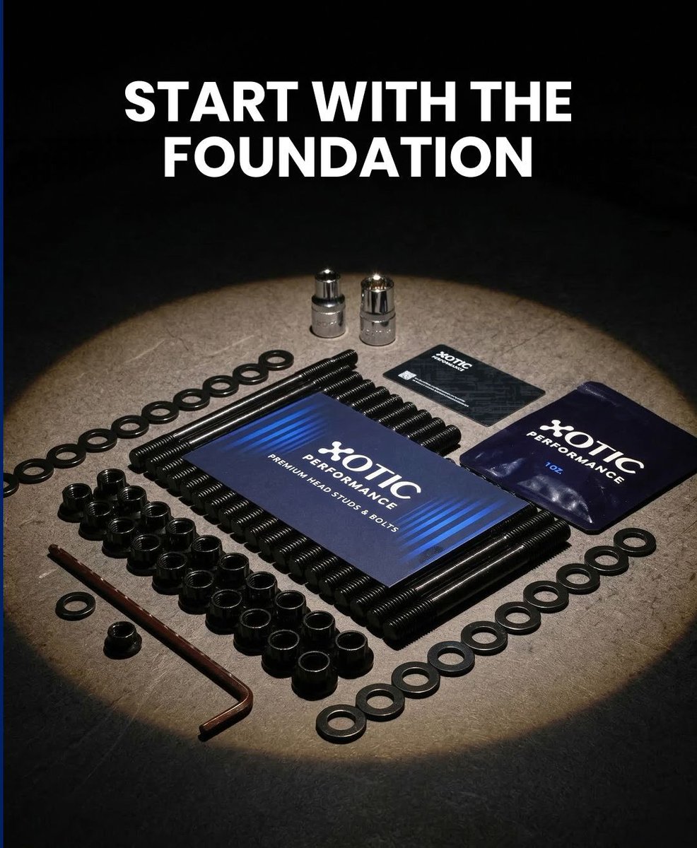 xoticperform's tweet image. Power upgrades mean nothing if the foundation moves. 🔧 
Main studs help control cap movement, maintain alignment, and keep the bottom end stable when load and power increase. ⚙️ 

SHOP NOW: xotic-performance.com/en-ca/collecti…

#XOTICPERFORMANCE #MainStuds #EngineBuild #BottomEnd