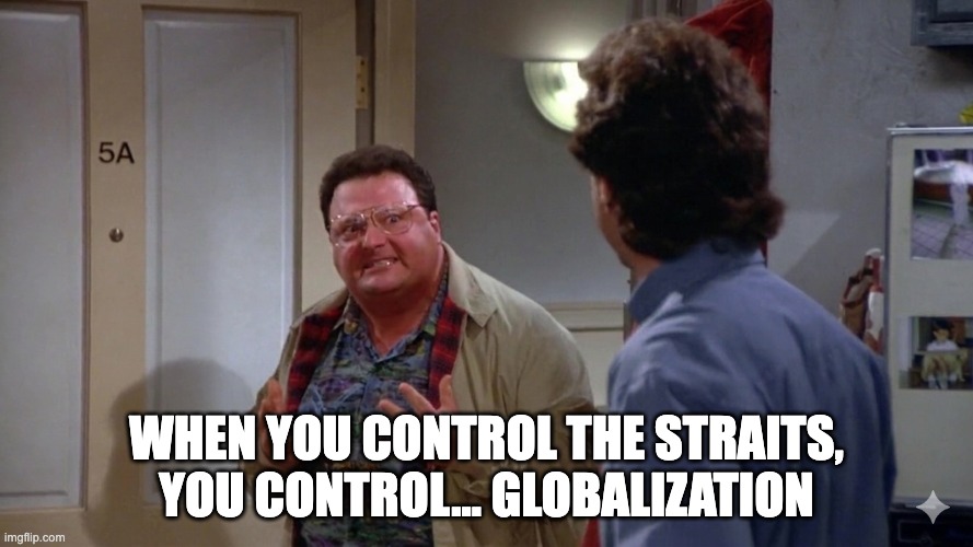 מיצרי הורמוז די משותקים, החות׳ים מאיימים לסגור גם את באב אל מנדב.

המוח שלי בתגובה: