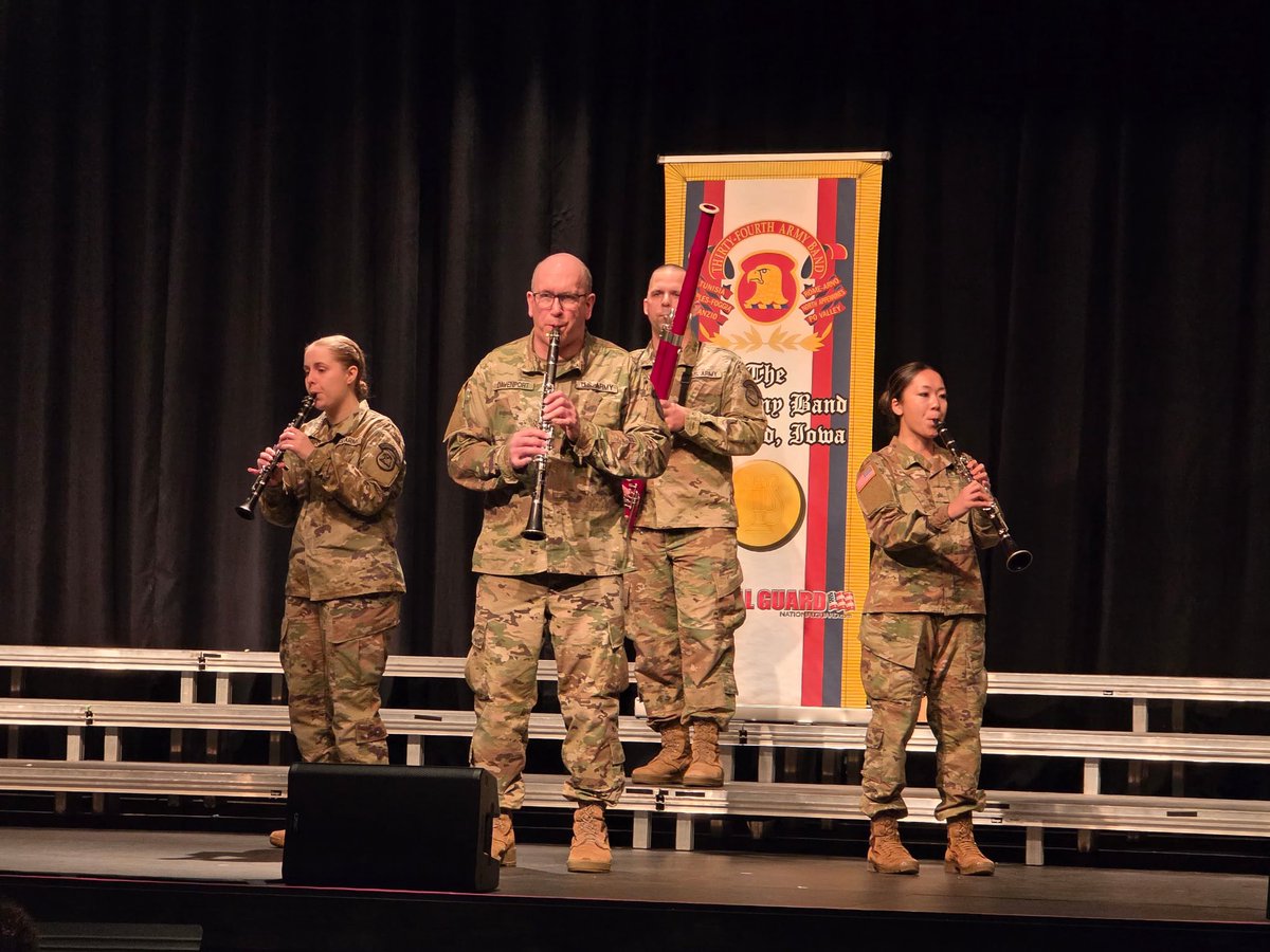 34thArmyBand's tweet image. 🎵 Synergy Winds finished their annual school tour on a high note! Thank you to all of the schools we visited this week; we loved interacting with your students! 🎵 

@IowaNatGuard 
#ArmyBand #IowaArmyNationalGuard #citizensoldier