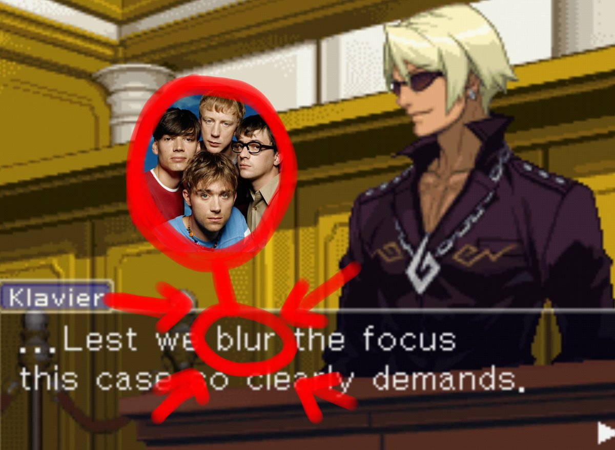 wtvalbrn's tweet photo. no way blur made it to ace attorney https://t.co/IhzZmAgKNR