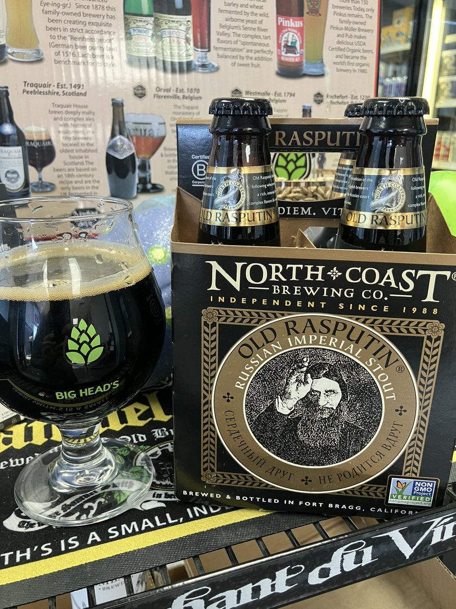 It’s been far too long! @northcoastbrewingcompany Old Rasputin Russian Imperial Stout is back in the shop! 🍻 #missoula #beerstore #bottleshop #montana #oldrasputin