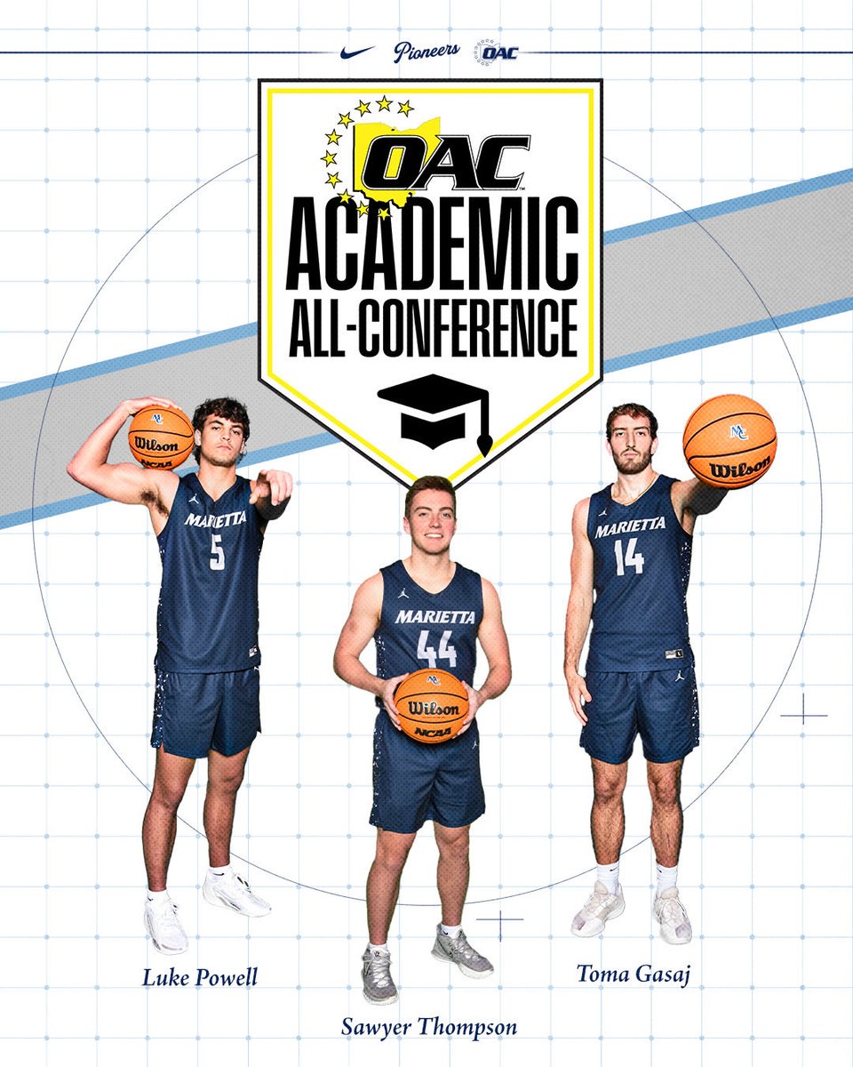 MC_Pioneerhoops's tweet photo. Congrats to our guys Luke Powell, Sawyer Thompson, and Toma Gasaj for earning OAC Academic All-Conference honors!📚

Luke Powell also earned Academic All-District honors! 
#PioNation🏀 https://t.co/Z1Z0Dn8qWB