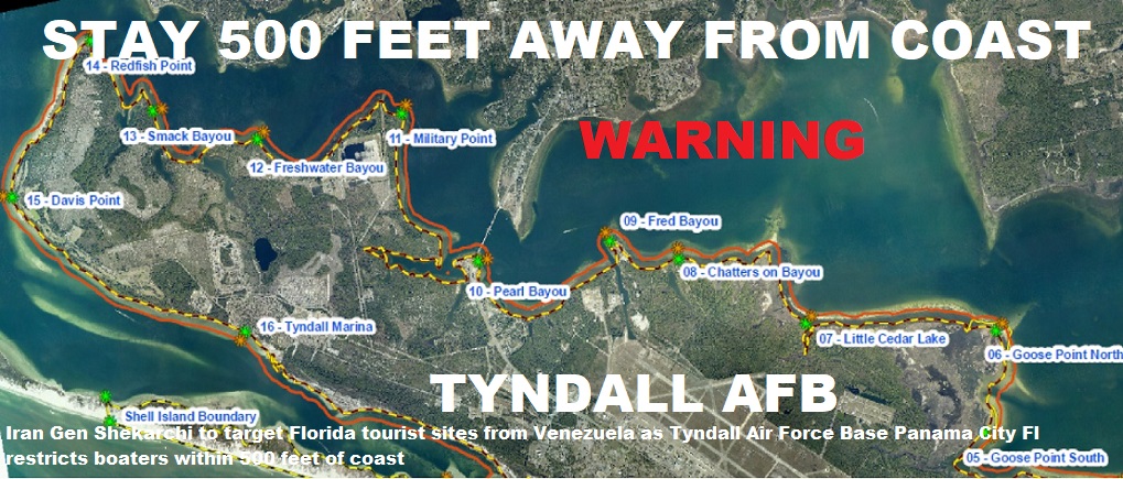 I am originally from Panama City Fl, I did a lot of work as a vetted contractor on Tyndall AFB, I had full access, 24-7, to all areas even the flight line. Tyndall AFB has never done anything like this 500 buffer zone around the base, even during the Iraq War! UPDATE Mar 27,