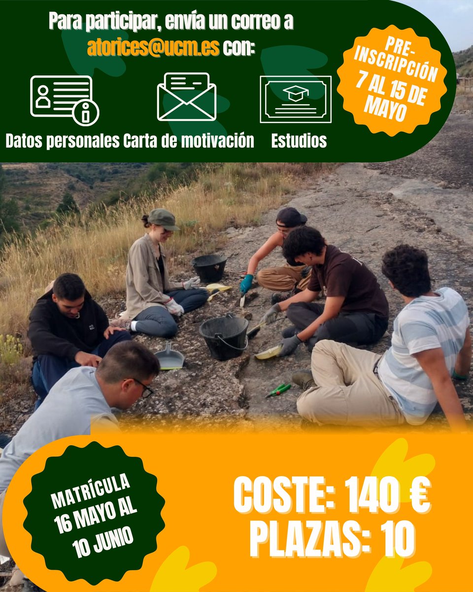 toriceslab's tweet photo. Nuevo Curso de Paleoicnologia y Restauración de huellas de #dinosaurio que se celebrará en Enciso del 20 al 31 de julio.  Organizador:
@unicomplutense @geologicasUCM @BarrancoPerdido @IcnitasEnciso @atorices_angie https://t.co/2bBEr3BDSZ