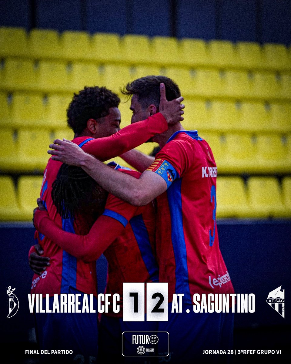 AtcoSaguntino's tweet image. FINAL DEL PARTIDO

Villarreal CF C 1️⃣ - 2️⃣ At. Saguntino

📸 @pacooc_sports 

#AtSaguntino #Jornada28 #CaminoAlAscenso #VillarrealCFCAtSaguntino #3RFEF