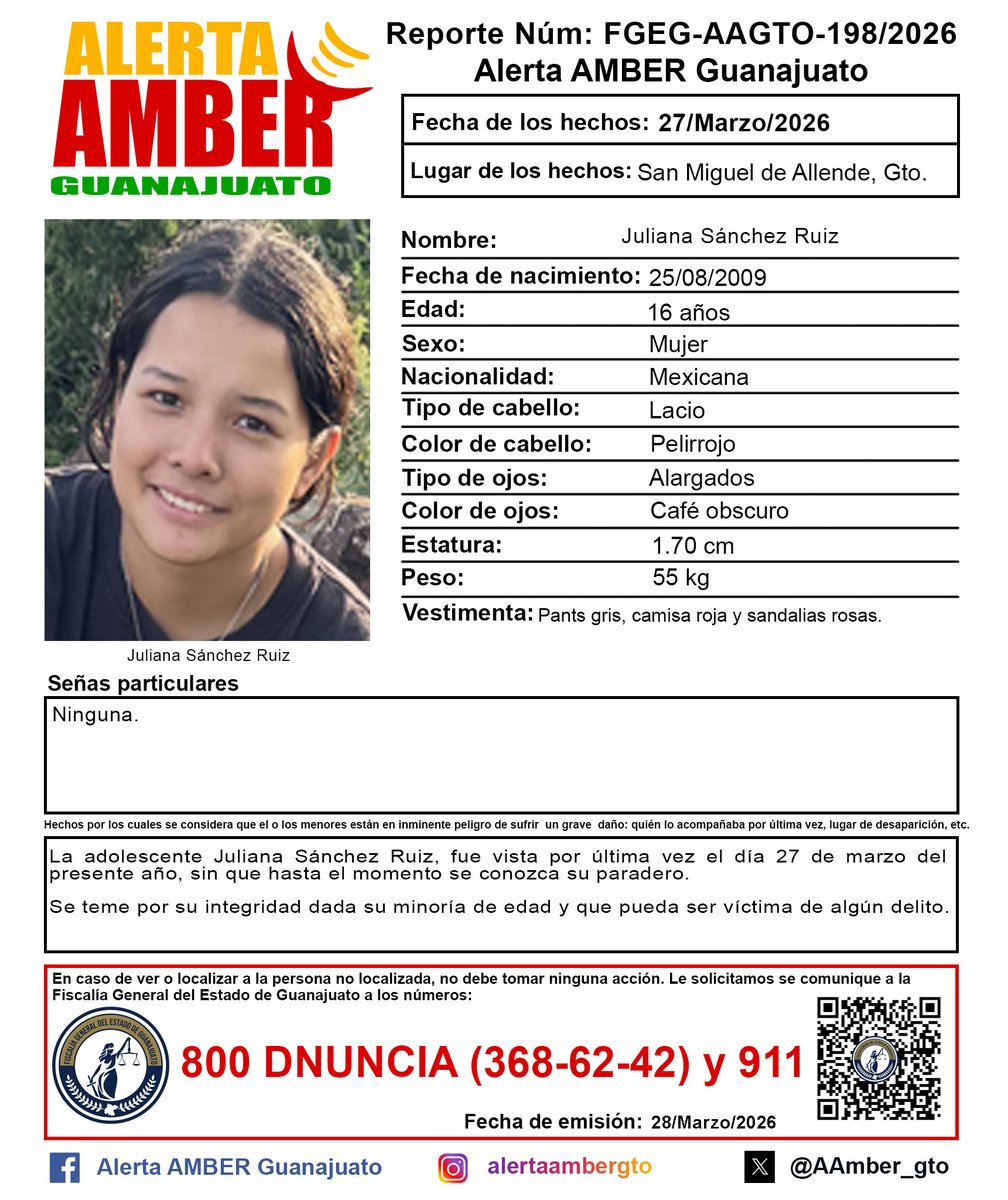 Alerta AMBER GTO. tweet media