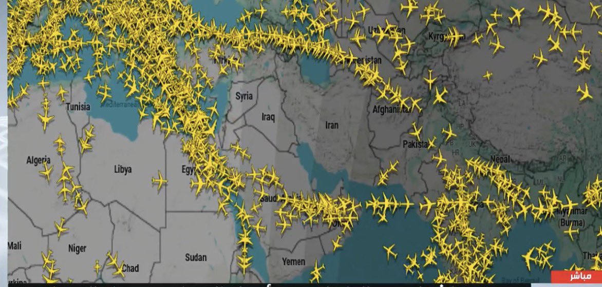 رصد مباشر لحركة الطيران في أجواء السعودية ودول المنطقة