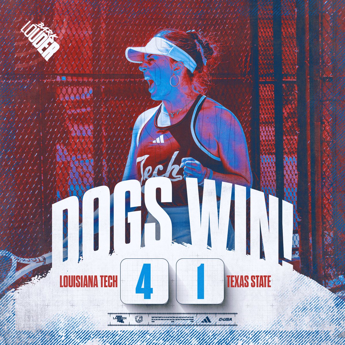 LATechTennis's tweet photo. 𝗗𝗢𝗚𝗦 𝗪𝗜𝗡!
#HBTD | #BulldogStandard 🐶🎾 https://t.co/jbaekvs7jZ