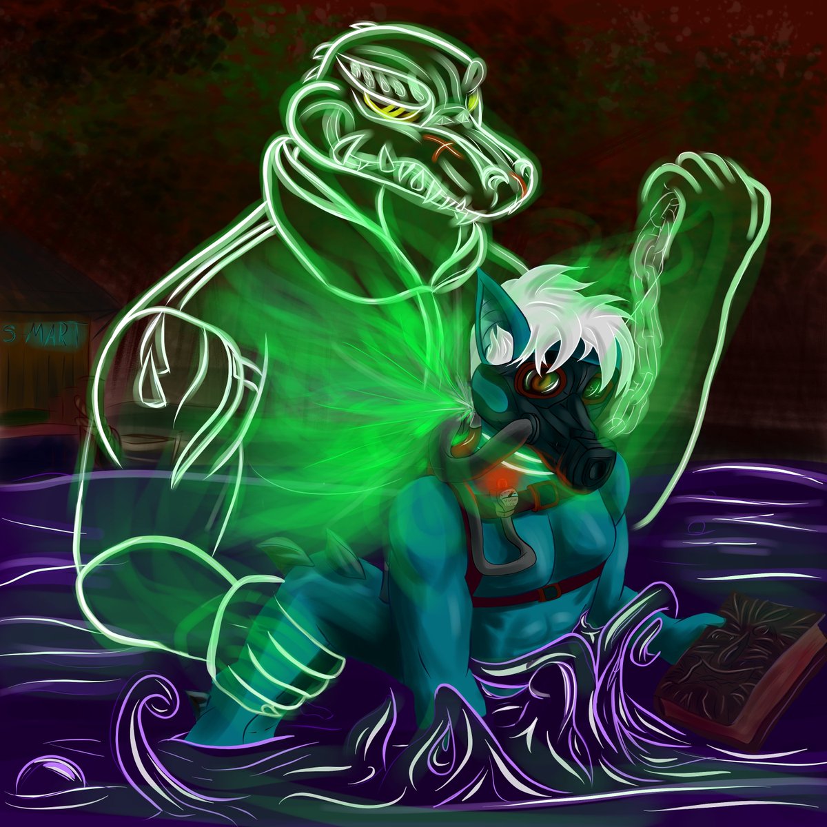 35fox20's tweet photo. Our friend Flip got himself a new friend after finding a necronomicon. https://t.co/yJPcaKFYkE