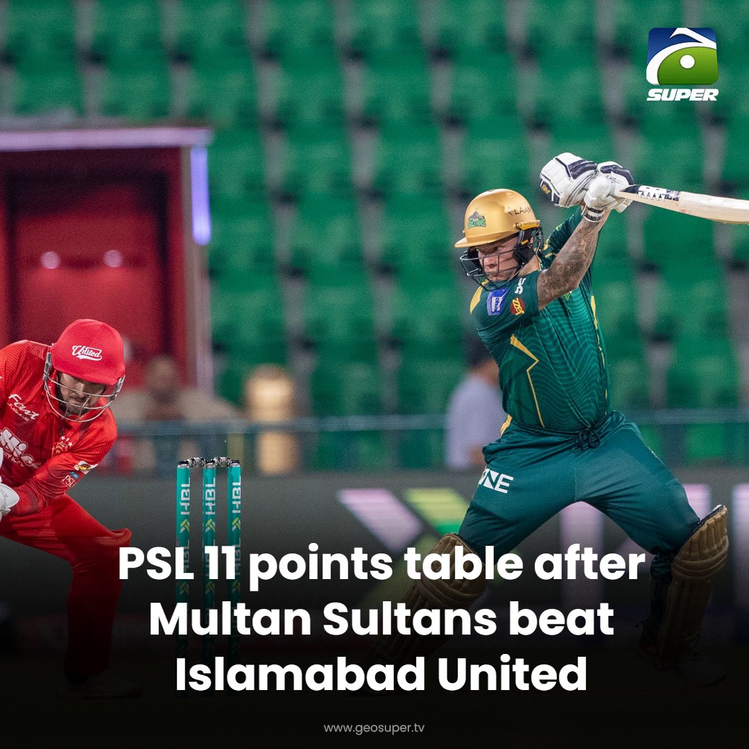 geosupertv's tweet image. Standings after all eight teams play their first match! 🏏✨

Read More: geosuper.tv/latest/54662-p…

#PSL11 #MSvIU