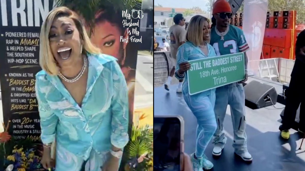 BlackInkChi's tweet image. SEE VIDEO HERE: youtu.be/MgNtXczW-U8

"Still The Baddest" Benjamin Kearse &amp;amp; Wife Trina Attend Her Street Dedication Ceremony! 🙏🏾

#benjaminkearse #trina #streetsign
