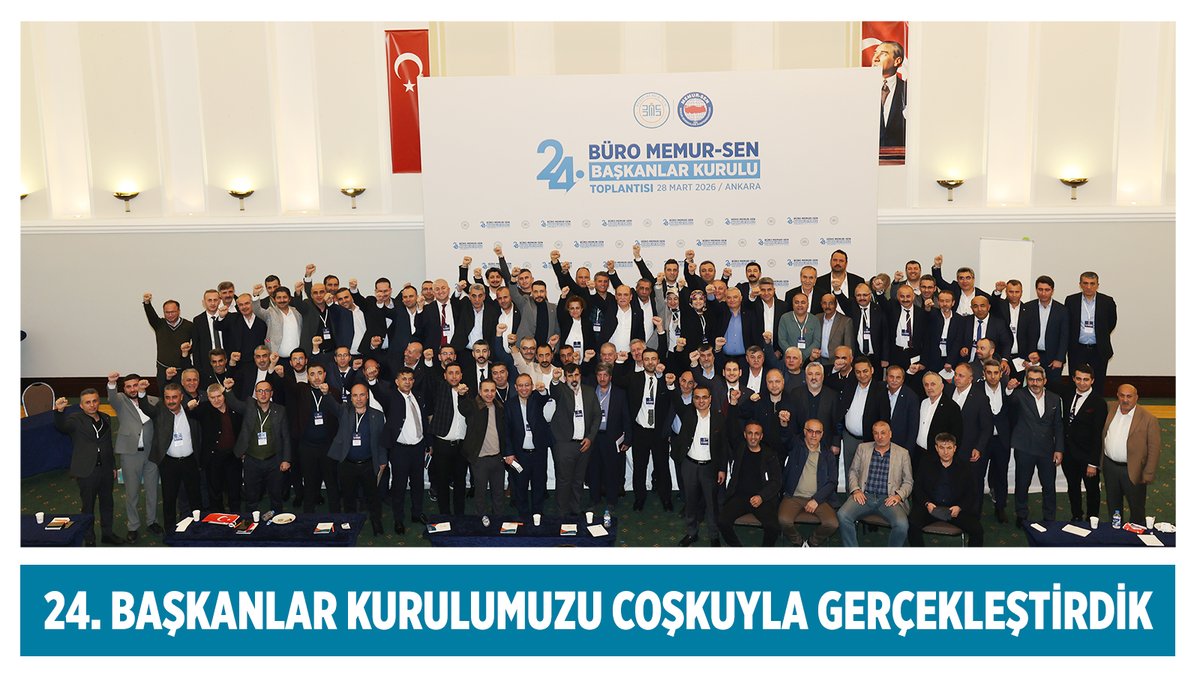 24. BAŞKANLAR KURULUMUZU COŞKUYLA GERÇEKLEŞTİRDİK

Büro Memur-Sen olarak 24. Başkanlar Kurulumuzu, Genel Merkez Yönetim Kurulumuz, komisyon ve Şube Başkanlarımızın katılımıyla coşkulu bir şekilde gerçekleştirdik. 

Başkanlar Kurulu toplantımızda konuşan Genel Başkanımız Yusuf