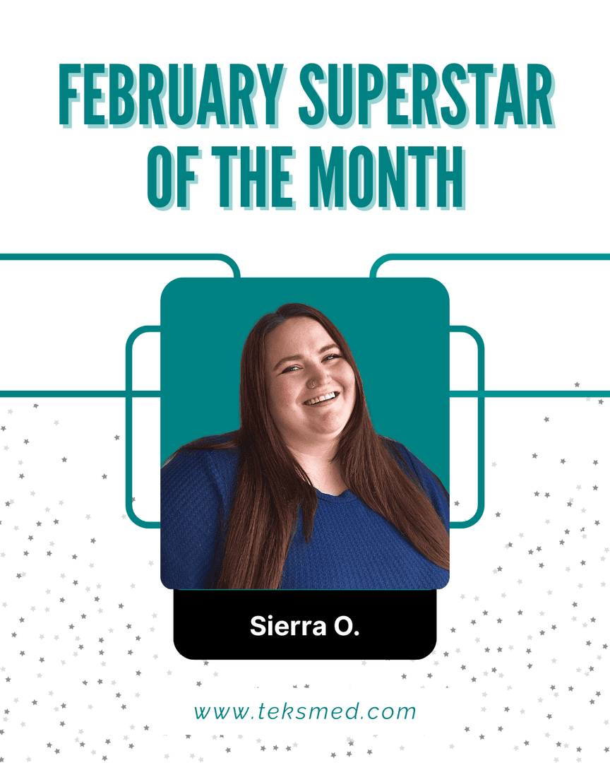 TeksmedServices's tweet photo. We are celebrating our February Superstar … Sierra!

We are thrilled to recognize someone who embodies what it truly means to go above and beyond, not just this past month, but every single day since the moment she joined TeksMed.

Thank you for all you do! 🎉 https://t.co/Mce0HiNoYv