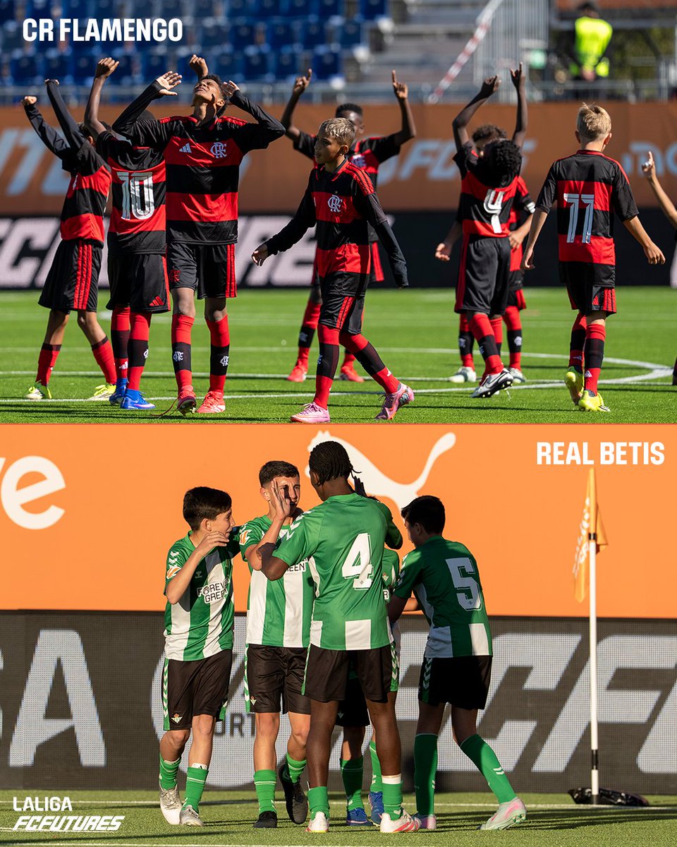 Los dos finalistas de #LALIGAFCFUTURES ⚔️

❤️  <a href="/Flamengo/">Flamengo</a>
💚  @RbetisCantera

¿Quién ganará?