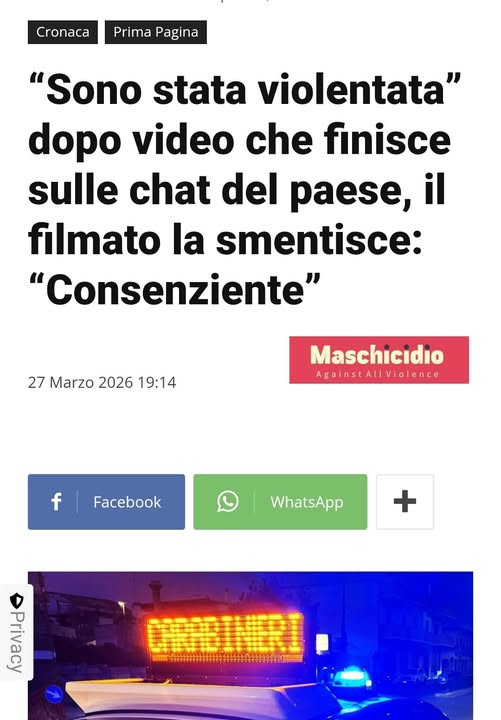 maschicidio's tweet photo. ANNAVULVA VOLEVA SOLO DESTRUTTURARE LA MASCOLINITÀ TOSSICA DELL'AMANTE CON #falseaccuse
“Sono stata violentata” dopo video che finisce sulle chat del paese, il filmato la smentisce: “Consenziente”

#violenzafemminile #violenzadigenere #calunnia 

https://t.co/2gXr5Fu0AR https://t.co/vjVq6DVJAl