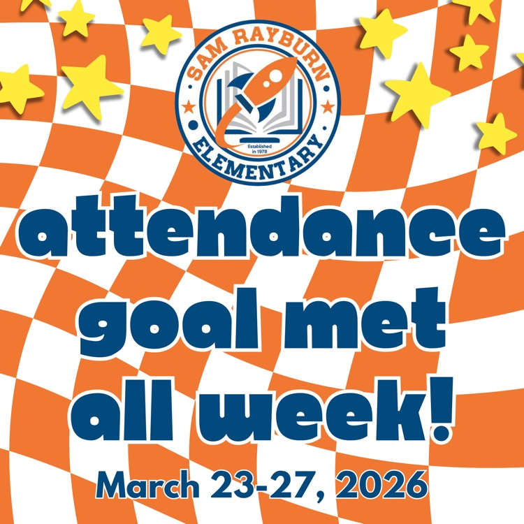 Goal met! 🤩 We are so proud of our Sam Rayburn Elementary students for showing up and showing out this week! 97% attendance goal met each day this week! 🚀🎉
#AttendanceMatters #GoalMet <a href="/McAllenISD/">McAllen ISD</a>