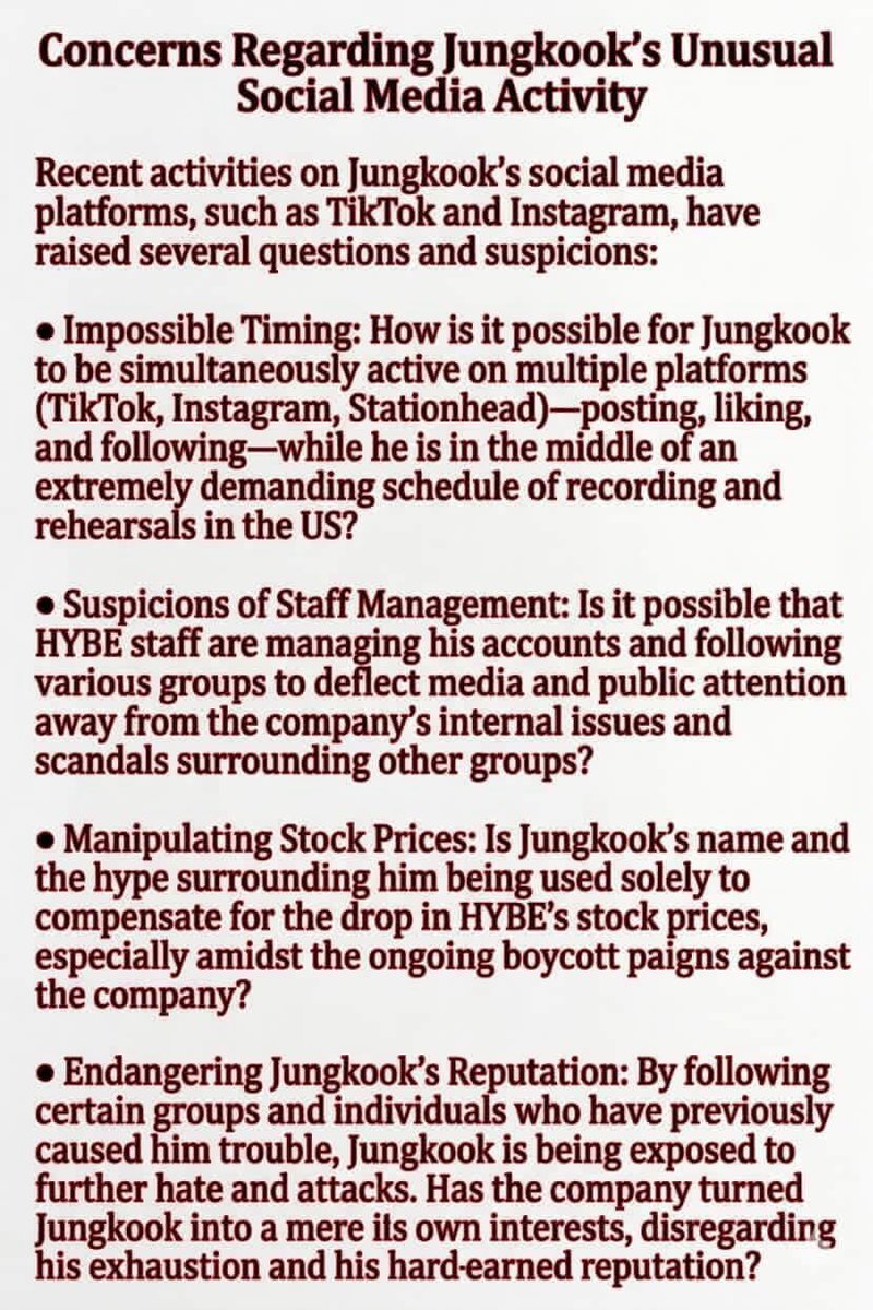 llanyaaa_'s tweet photo. @taesoothe Following accounts that previously harmed him only invites more hate. HYBE must stop prioritizing profit over Jungkook’s well-being and reputation. 🛑✋
#FreeJungkook #HYBEStopUsingJungkook #BoycottHYBE @BIGHIT_MUSIC @HYBEOFFICIALtwt https://t.co/n5YJv9ZFUU