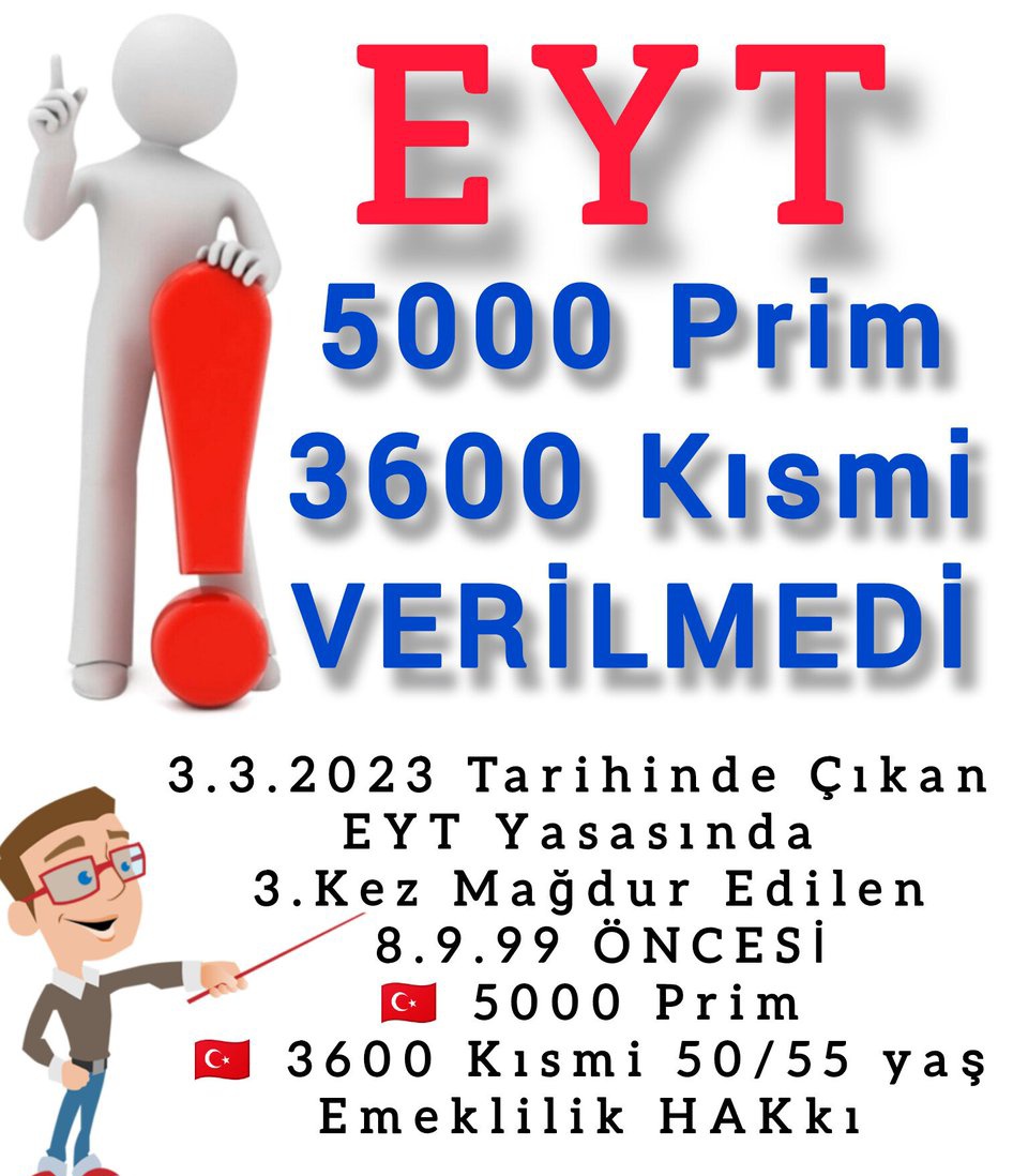 📂8.9.99 Öncesi👇

#Ezilen5000KısmiOldu

Söz verip,umut dağıttılar
Ama sıra hak teslimine gelince
Yine dışarıda bırakılan
Yine bekletilen
Yine ezilen 5000 Kısmi oldu
Mağdurlara reva görülen bu tablo
Hem hukuken hem vicdanen iflastır
#iktidarEmekliyiEziyor
<a href="/RTErdogan/">Recep Tayyip Erdoğan</a>
<a href="/isikhanvedat/">Prof. Dr. Vedat Işıkhan</a>