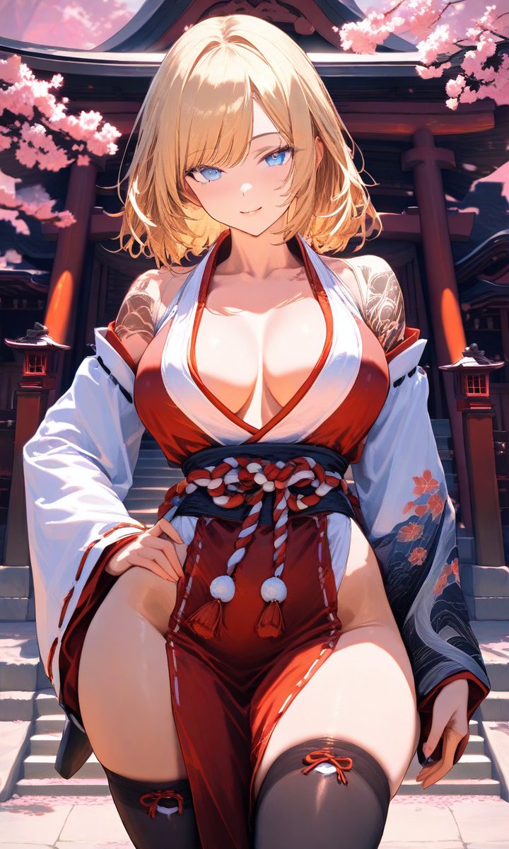 Army_Brat_Sam's tweet photo. "Now which shrine maiden outfit do you guys like the most? Also if you say all of them you won't get to see any more of them! I actually want to know which looks the best..." https://t.co/yCmhbkTjhZ