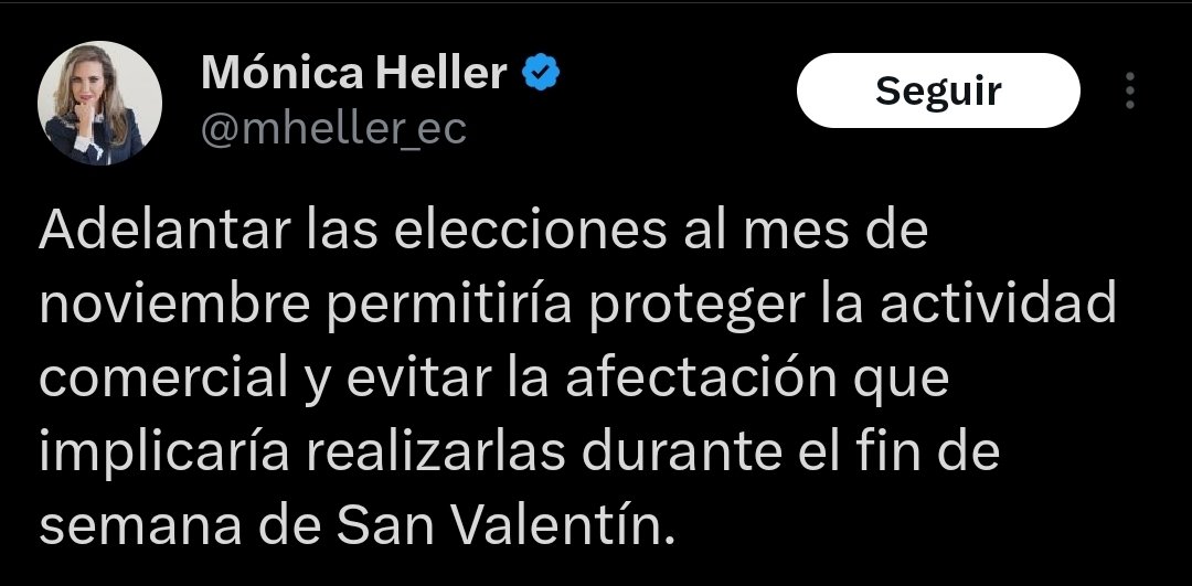 Saltan un par de representantes de las cámaras de comercio a justificar el cambio de fecha de elecciones para que no afecte san Valentín, y no se dan cuenta que se han cargado la mitad de las fiestas de Quito, y el black friday, el fin de semana de mayor comercio en el país.