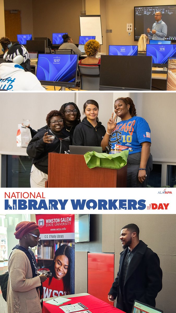 cg_okelly's tweet image. Today is National Library Workers Day. It's also a day to celebrate you, the patrons who help us to be where we are.

It means a lot that you support us, and we are happy to support our Ram Family. Please help us celebrate. #NLWD26! 
#CGOKellyLibrary #WSSU #HBCU