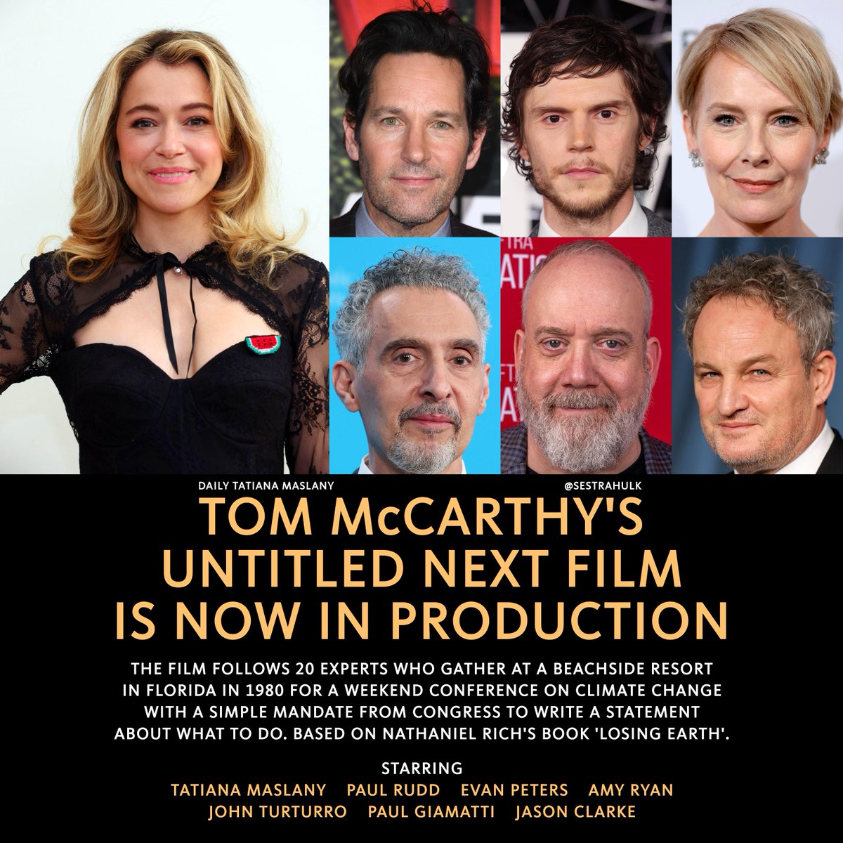SestraHulk's tweet photo. Tatiana Maslany won an Emmy for playing 12+ distinct characters on Orphan Black. She is now getting her own Apple TV show (Maximum Pleasure Guaranteed) and is filming a movie by Best Picture Oscar winner Tom McCarthy. Anyone who said She-Hulk destroyed her career was DEAD wrong! https://t.co/bFCYfTpvpN