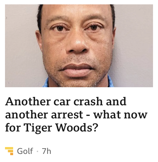 petebrooks's tweet photo. A beer? #tigerwoods #dui #crash https://t.co/FMte1vAQV9