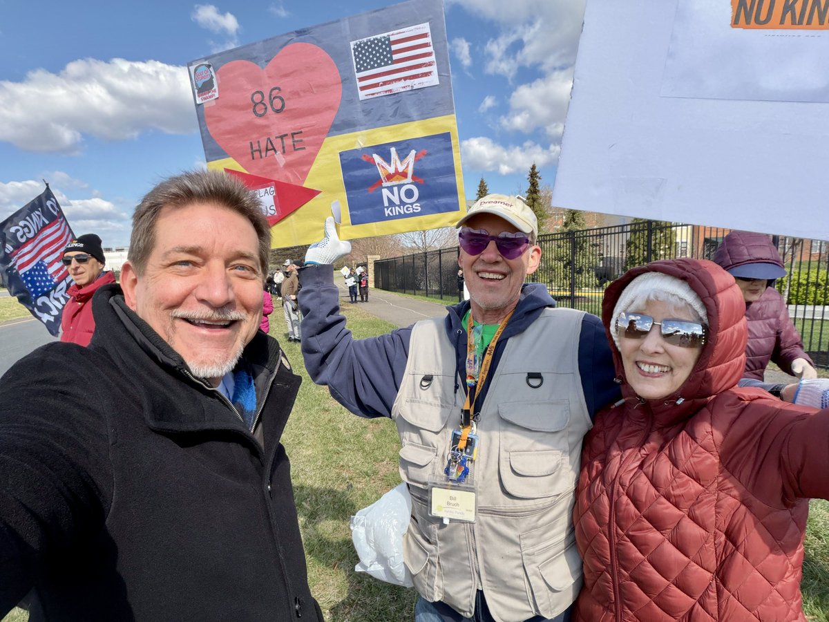 DavidReidVA's tweet photo. More than half a mile of people lined the streets this morning to make their voices heard. This kind of turnout reflects a clear rejection of the attacks on our democracy and the injustices being pushed by Trump and his allies. #nokings https://t.co/Lz88FSUJlT