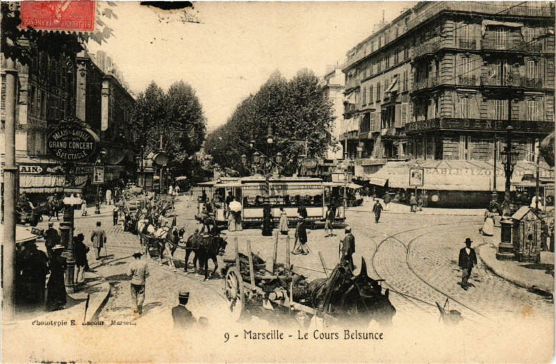Marseille - Le Cours Belsunce à #Marseille #CartePostaleAncienne 👉 cartorum.fr/carte-postale/…