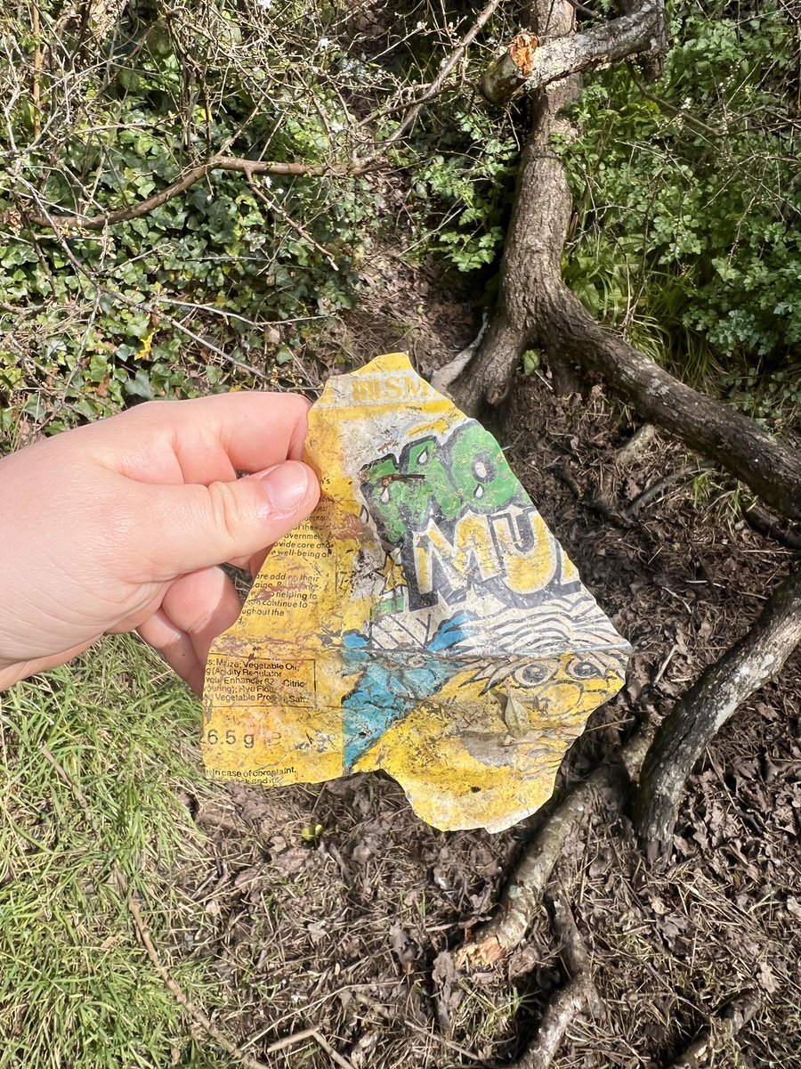 MePlasticSea's tweet photo. Many plastic bottles, dog poo bags and pieces of polystyrene. Nerf gun bullets, half a flip phone, a party popper, a doll’s mug, a slice of a monster munch packet from 1985 as I have a similar one in my collection and just as we were finishing, another smartie lid, H for Hannah! https://t.co/cLmS7doPk9