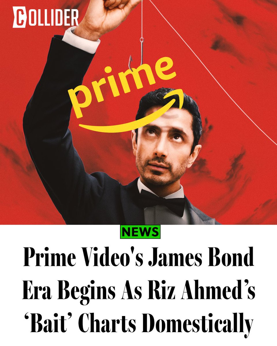 Collider's tweet image. Prime Video has added to its #JamesBond anticipation with its tongue-in-cheek new show, Bait 👀

The six-part comedy stars #RizAhmed as a struggling actor whose life turns upside down after it is rumored that he has landed the role of James Bond. 

According to FlixPatrol, #Bait