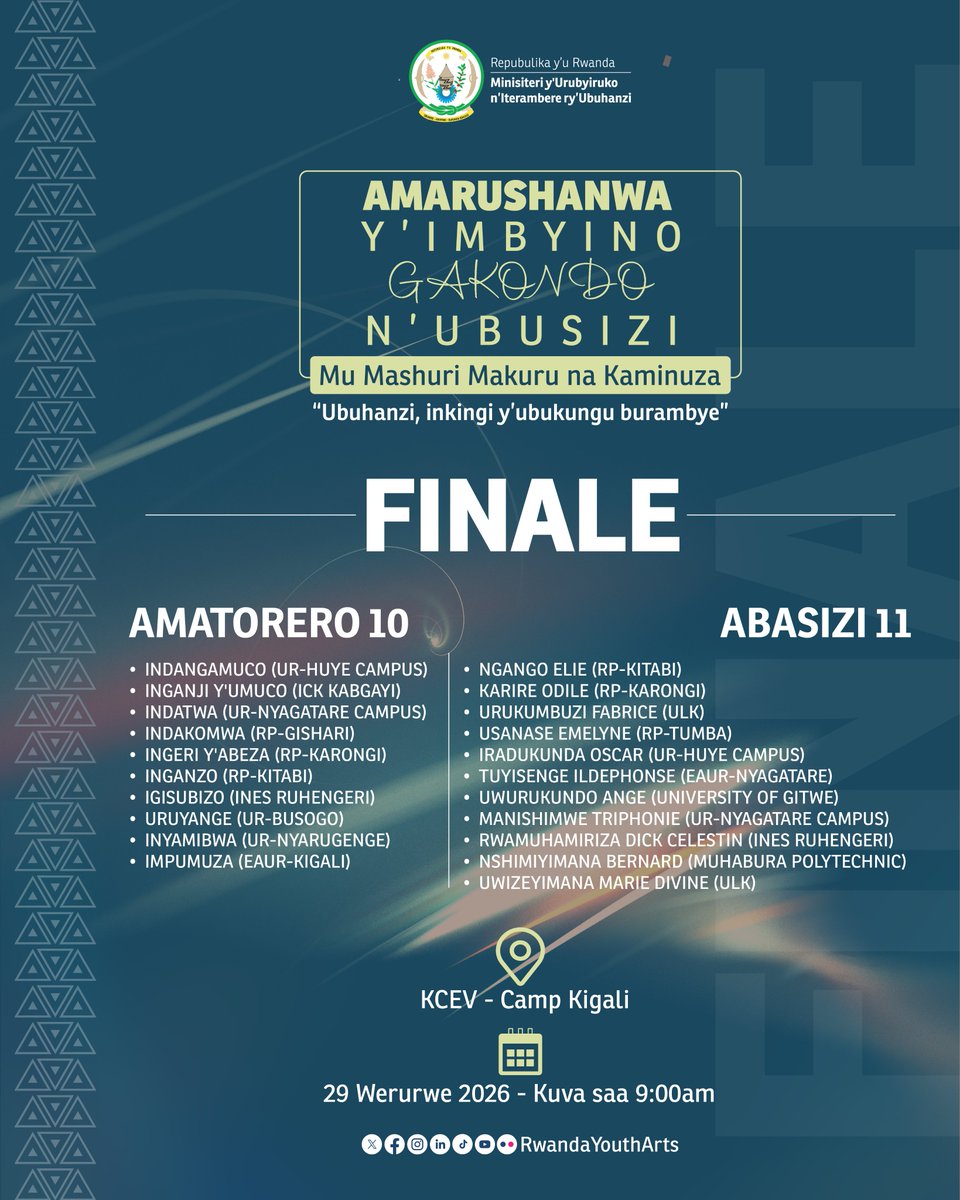 Ministry of Youth and Arts | Rwanda tweet media