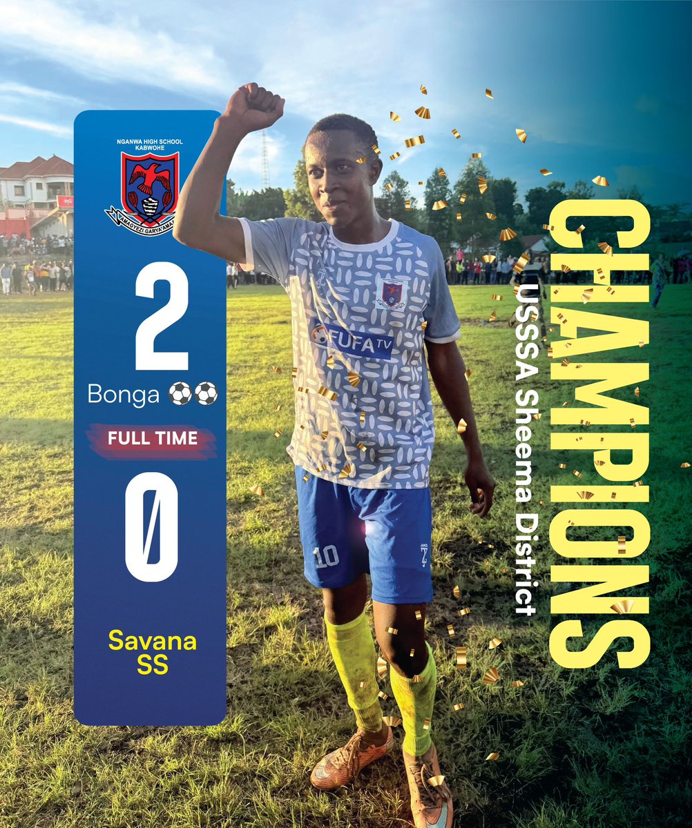 We are the champions —USSSA Sheema District! Congratulations to the school football team, students. parents, BOG, OBSand all stakeholders.
The eagle flies 🦅
#BoyChildMentorship
#JoinNganwa
#AmagyeziaGaryaAmani