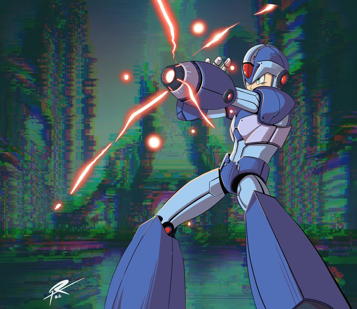 El Bombardero Azul de Capcom, Megaman X #ganubys #capcom #Megaman #megamanx #procreateart