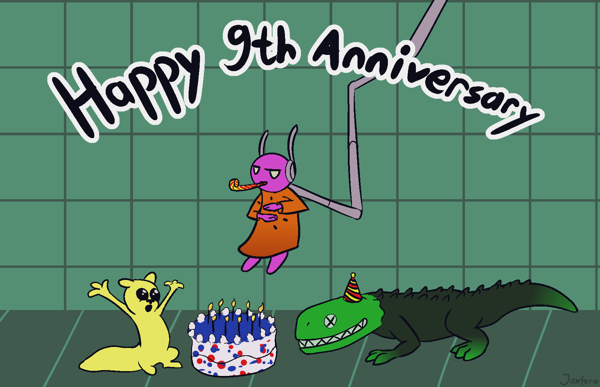 jaxfera's tweet photo. Day 28 of RWAM. Would have been cooler with way more creatures but I was already way over my time budget :P
#art #digital #fanart #RWArtMonth #digitalart #rainworld #slugcat #lizard #monk #greenlizard #fivepebbles #iterator https://t.co/CFunTKpKnl