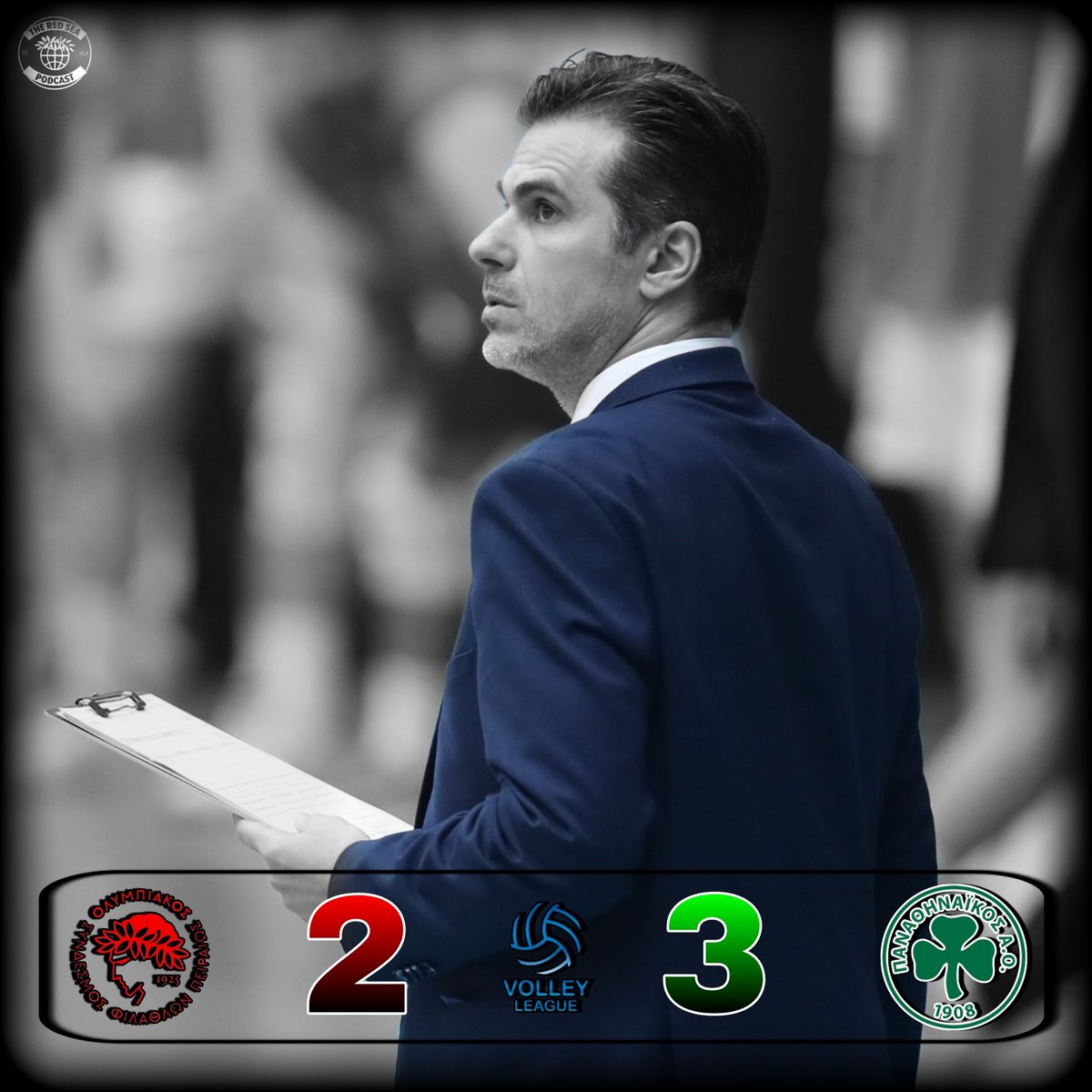 RedSeaPodcast's tweet image. 🏐 | A mismanaged, underwhelming performance leads the series to a 0-2 and qualification now seems nearly impossible for Olympiacos in the VolleyLeague 

#OlympiacosSFP #VolleyLeague