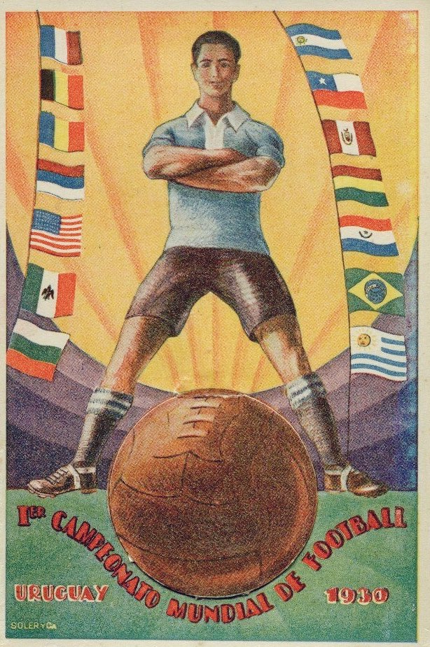 footballmemorys's tweet image. Poster for the World Cup held in Uruguay back in 1930

#Uruguay #WorldCup #Posters