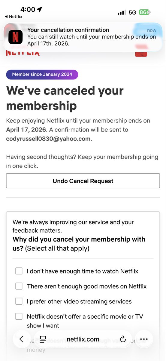 CRfromAR's tweet photo. I’m done with these ridiculous price increases you greedy mf’s. @netflix call me when you come to your senses. https://t.co/rEFJCa6VYb
