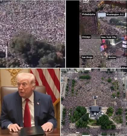 الآن 
خروج أكثر من تسعة ملايين متظاهر في المدن الأمر يكية  ترفض الحرب و السياسة التعسفية لترا مب .