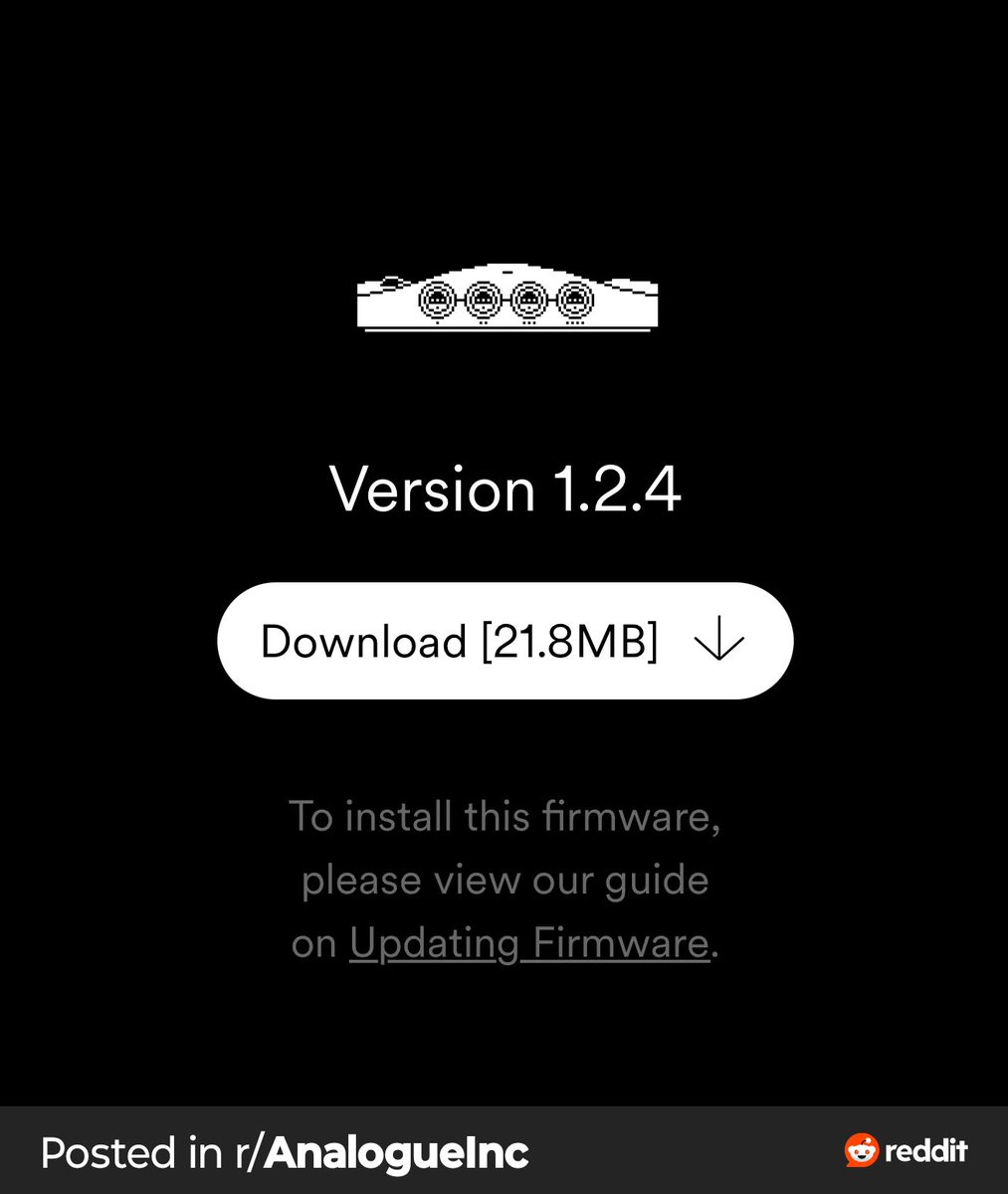 FPGA_News's tweet photo. Analogue 3D Version 1.2.4 is Available!
https://t.co/BahkZztn9Q https://t.co/KklrTlPcvt