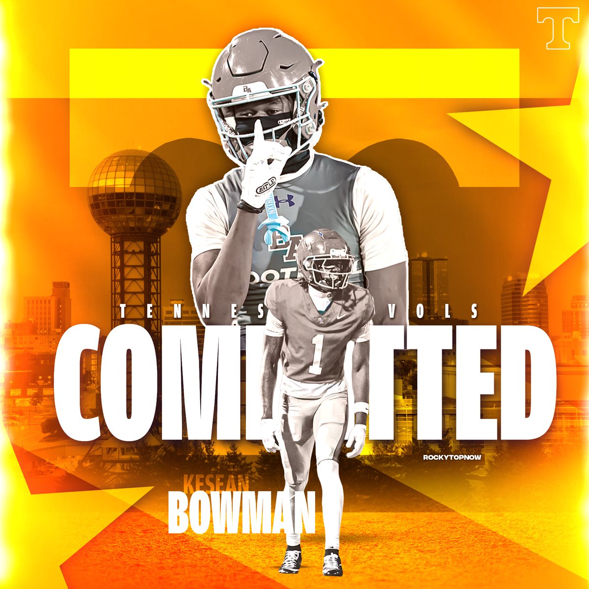 rockytopnow's tweet photo. BREAKING: Top 50 recruit Kesean Bowman has committed to Tennessee. https://t.co/9JEUzWVrpN