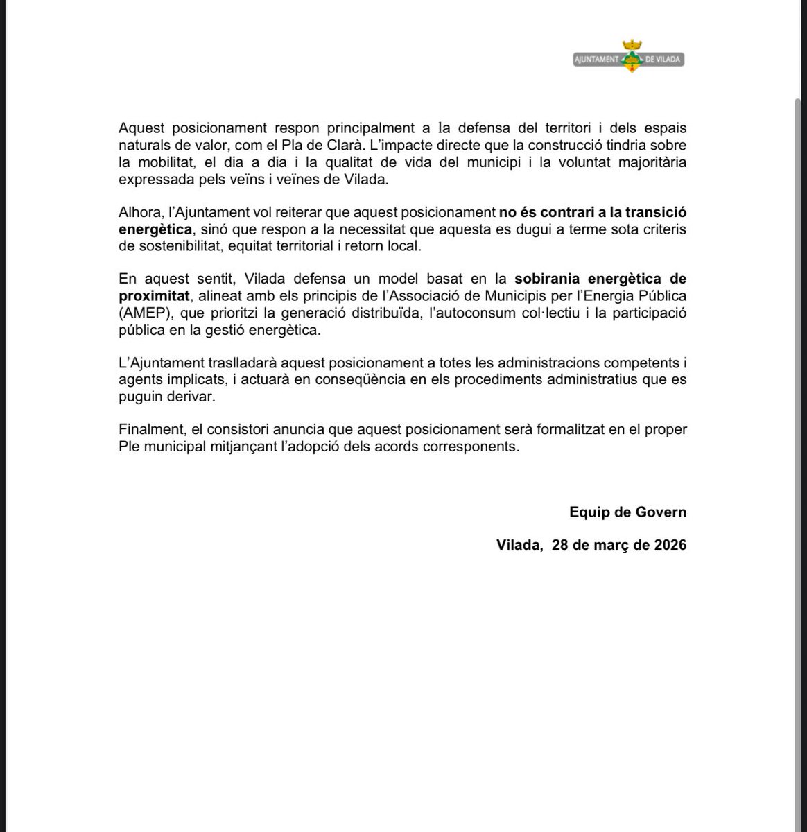 Ajuntament de Vilada tweet media