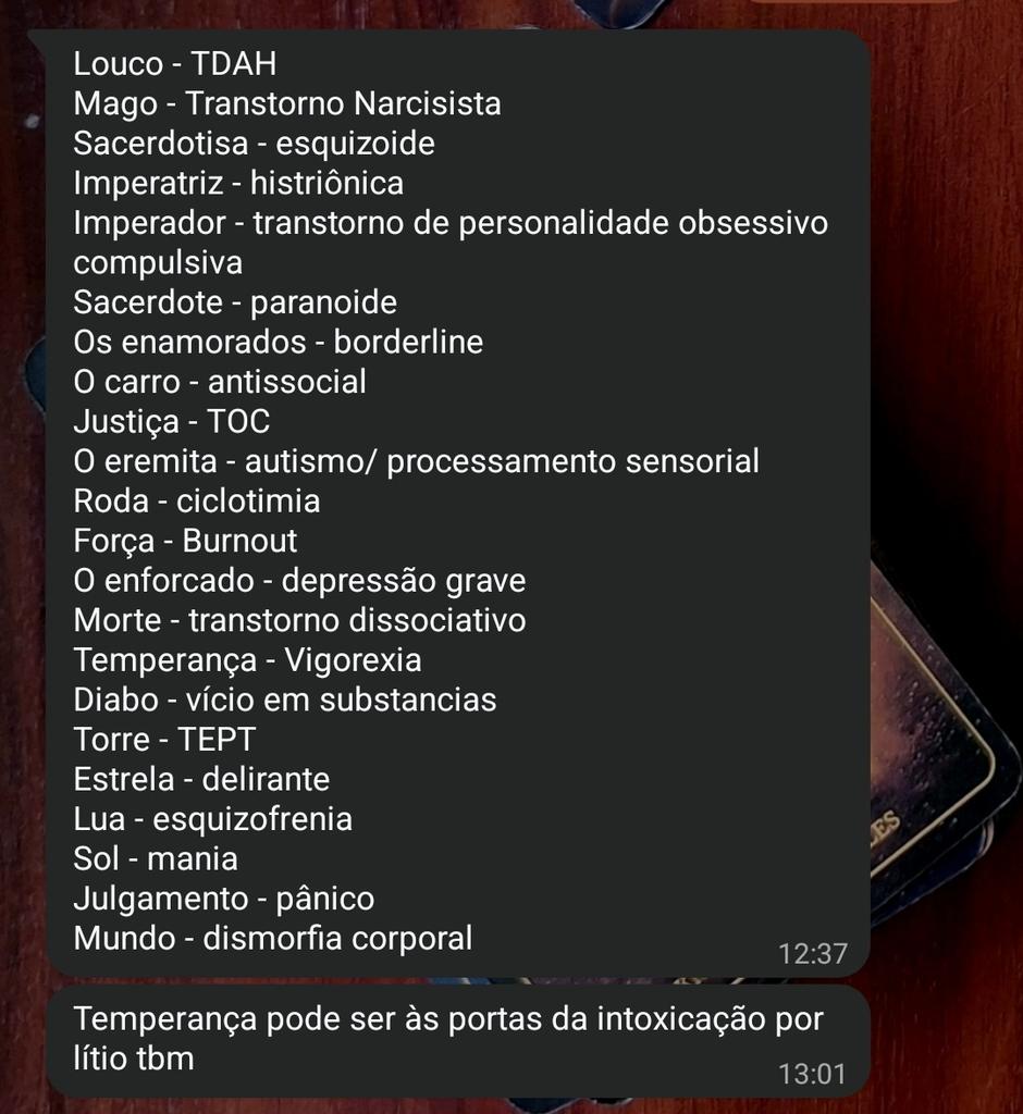 Reitora - Tarot, Baralho Cigano e Sibila tweet media