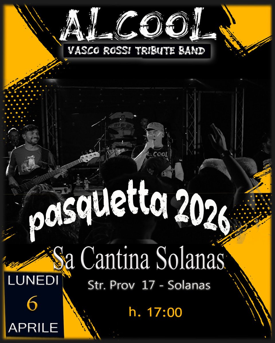 AlcoolBand's tweet photo. ‼️ 🅿🅰🆂🆀🆄🅴🆃🆃🅰 2026‼️

★ 𝐀𝐋𝐂𝐎𝐎𝐋 (𝐕𝐚𝐬𝐜𝐨 𝐑𝐨𝐬𝐬𝐢 𝐓𝐫𝐢𝐛𝐮𝐭𝐞 𝗕𝐚𝐧𝐝) 𝐥𝐢𝐯𝐞 @𝗦𝗮 𝗖𝗮𝗻𝘁𝗶𝗻𝗮 𝗦𝗼𝗹𝗮𝗻𝗮𝘀 ★
📅 𝑳𝑼𝑵𝑬𝑫𝑰  ➏  𝑨𝑷𝑹𝑰𝑳𝑬 
📍 𝗦𝗼𝗹𝗮𝗻𝗮𝘀 - Str. Prov. 17
🕥 ➊➐:⓿⓿ https://t.co/sG9f4JBNiQ