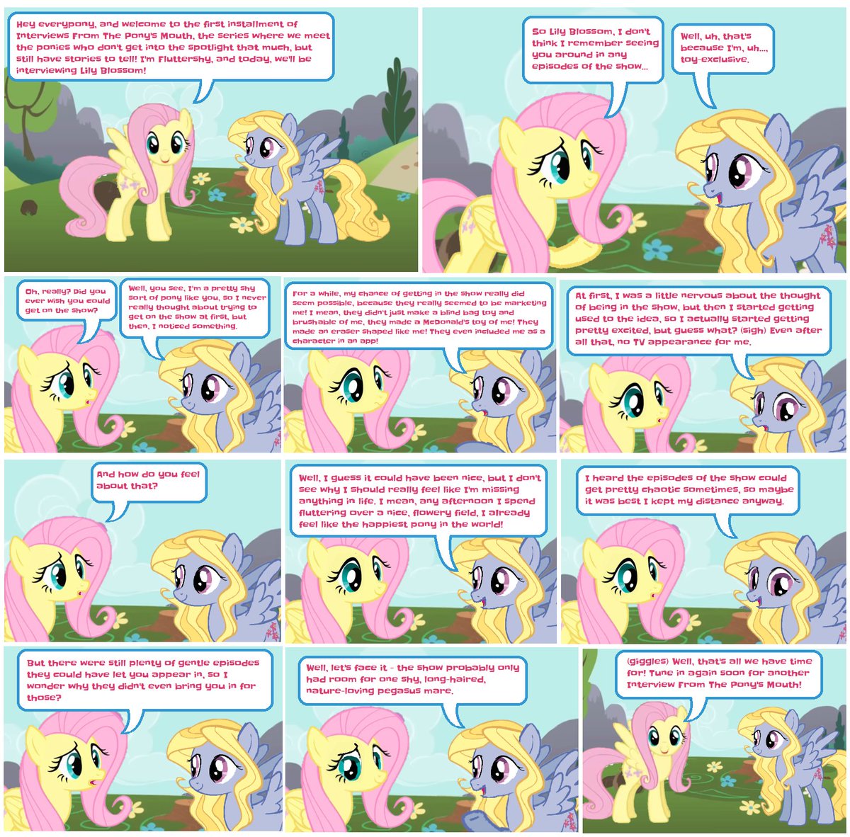 Interviews From The Pony's Mouth - Fluttershy and Lily Blossom (comic by me)