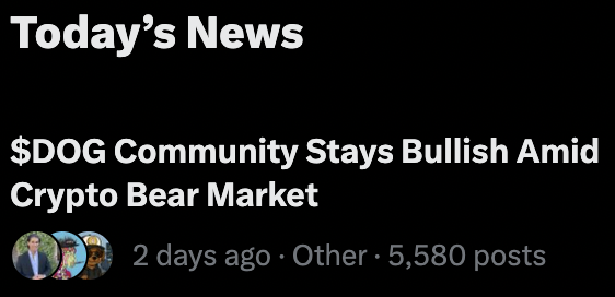 We're currently in a Crypto $DOG Market.