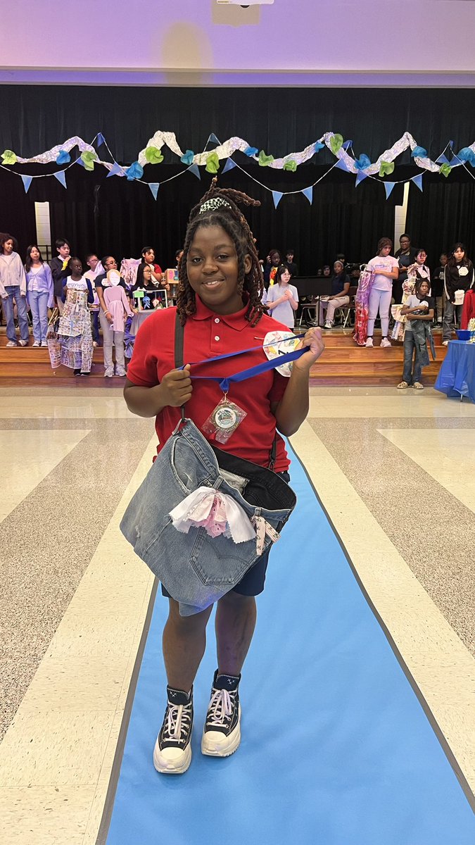 Msbjonesclass's tweet photo. Not just art… FASHION too! ♻️✨ Our Wildcat students turned recycled materials into runway-ready looks! They understood the assignment! 💯 #WildcatPride https://t.co/cDKvch4dWv