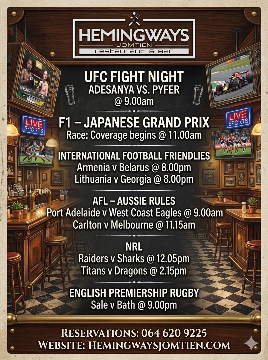 Hemingways • Jomtien tweet media